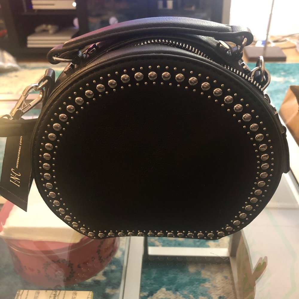 INC Black Studded Crossbody Bag